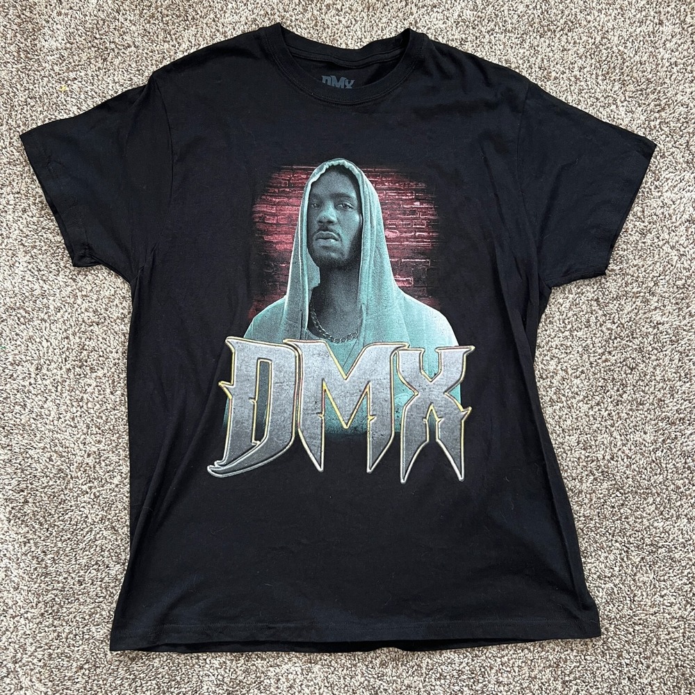 DMX T-Shirt Men's L Short Sleeve Music Graphic Crew Neck Black Rap Ruff Riders